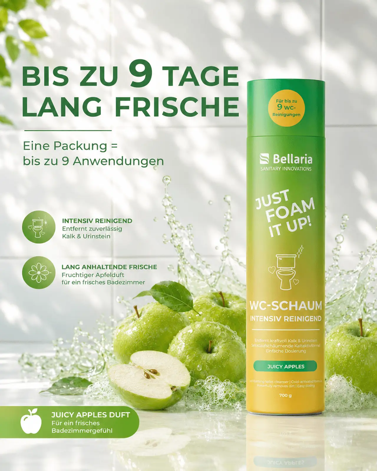 WC Temizlik Tozu "Green Apple" 700 g